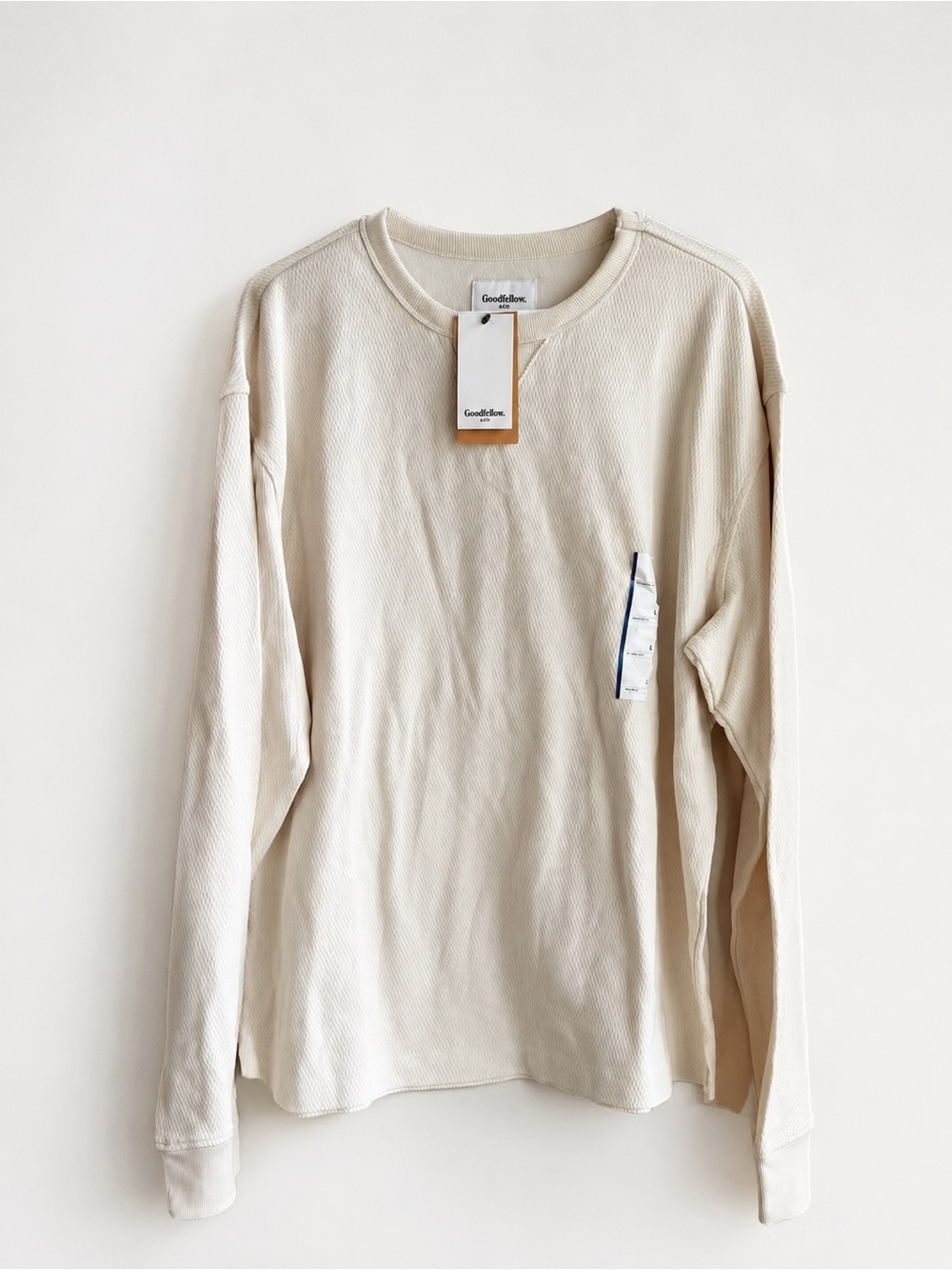 Goodfellow & Co. Beige Cream Waffle Long Sleeve Top